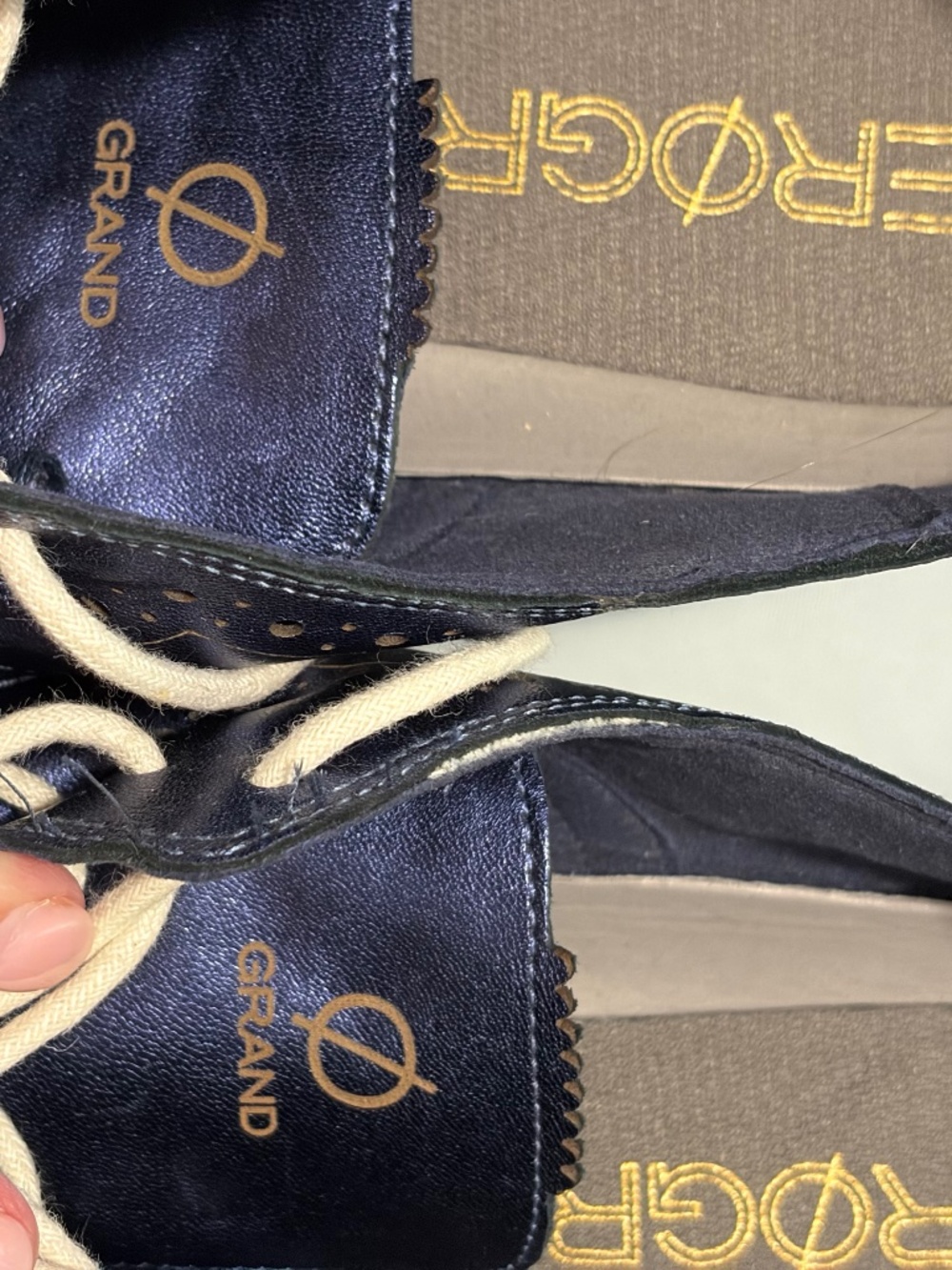 Cole Haan ZERØGRAND Metallic Blue Wingtip Oxfords Women’s 8.5 B - Picture 8 of 9